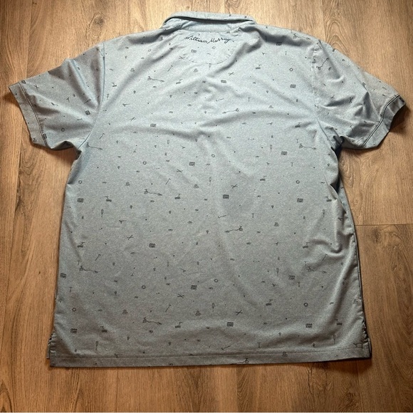 William Murray Polo Shirt Mens XL Gray All Over Print‎ Golf Performance Stretch - Picture 8 of 13